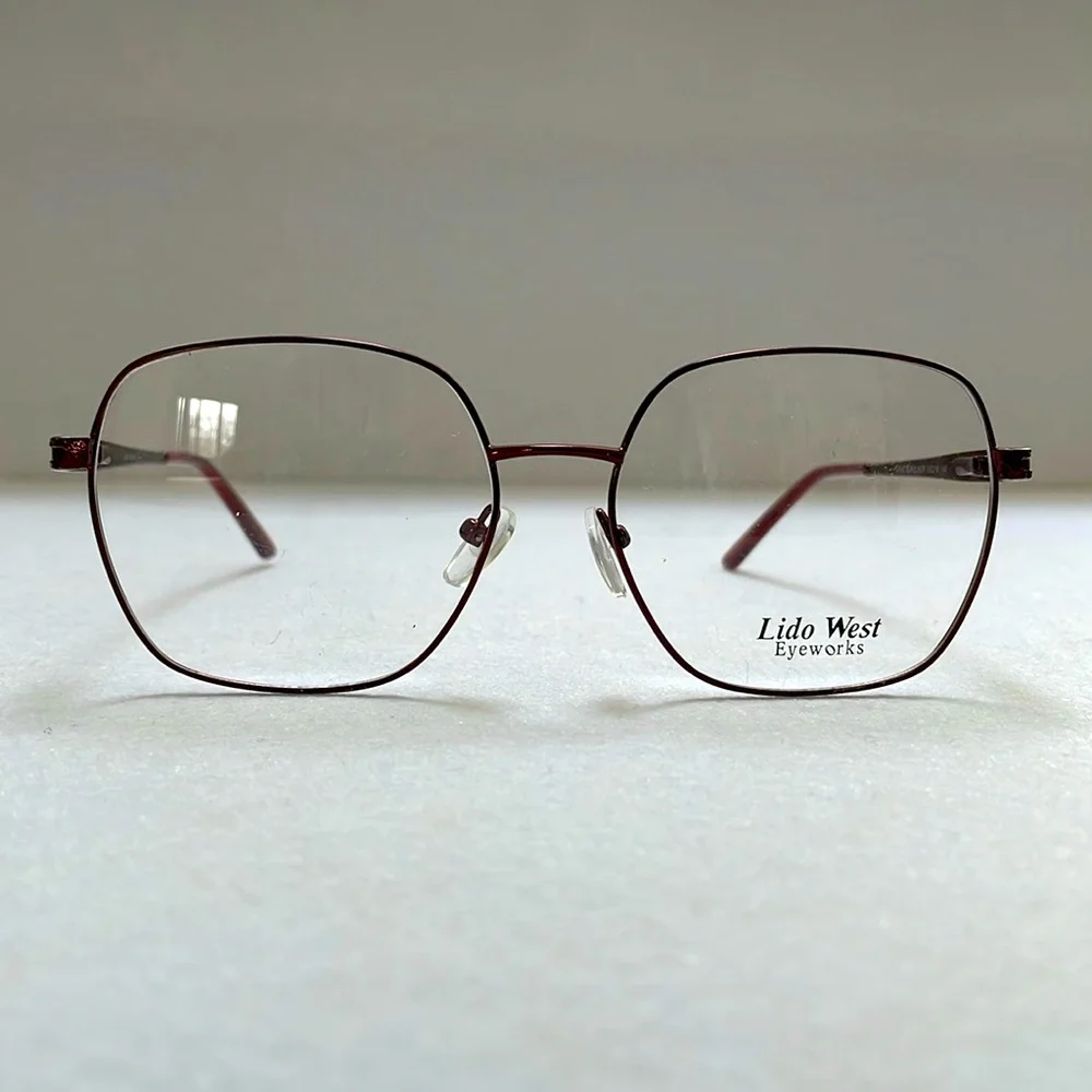 NEW Lido West Turks Burgundy Metal Eyeglass Frame